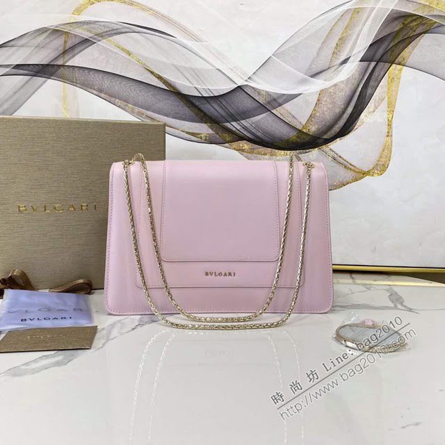 Bvlgari女包 寶格麗雙層新品撞色 Serpenti Forever肩包 米白色鏈條女包  fyd1470